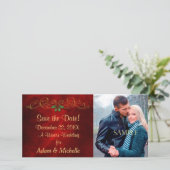 Elegantes Winter Wedding Foto Save the Date (Stehend Vorderseite)