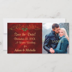 Elegantes Winter Wedding Foto Save the Date