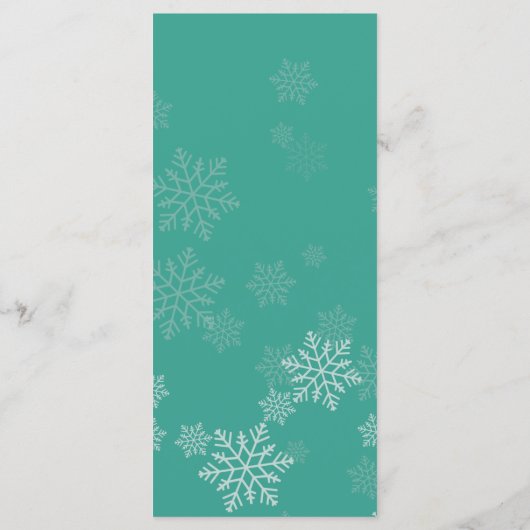 Elegantes Winter Wedding Menu Menükarte (Rückseite)