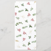 Elegantes Winter Wedding Menu oder Weihnachtsmenü Menükarte (Rückseite)