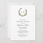 Elegantes Winter Wedding Probe Dinner Einladung (Vorderseite)