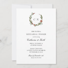 Elegantes Winter Wedding Probe Dinner Einladung