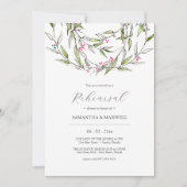 Elegantes Winter Wedding Probe Dinner Einladung (Vorderseite)