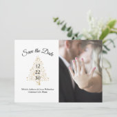 Elegantes Winter Wedding Save the Date Foto Ankündigung (Stehend Vorderseite)