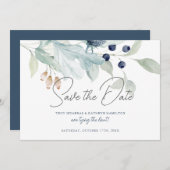 Elegantes Winter Wedding Theme Save the Date Einladung (Vorne/Hinten)