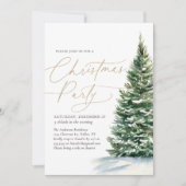 Elegantes Winter Weihnachtsbaum Weihnachtsfest Par Einladung (Vorderseite)