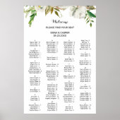 Elegantes Winter White Alphabetical Seating Chart Poster (Vorne)