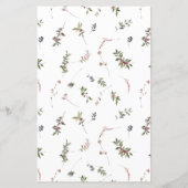 Elegantes Winter Wildblume Berry Wedding Menu (Rückseite)