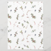 Elegantes Winter Wildblume Berry Wedding Menu Menükarte (Rückseite)