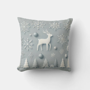 Elegantes Winter Wonderland - Minimalistischer Rei Kissen