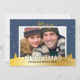 Elegantes Winter Wonderland Schneeflocken Foto Feiertagskarte