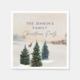 Elegantes Winter Wonderland Weihnachts-Party Serviette