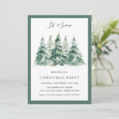 Elegantes Winter Woodland Weihnachts-Party Einladung (Stehend Vorderseite)