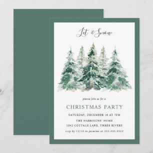 Elegantes Winter Woodland Weihnachts-Party Einladung