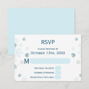 Elegantes Winter-Wunderland Blaue Schneeflocke RSVP Karte