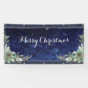Elegantes Winterblumen-Weihnachten Banner