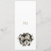 Elegantes Wintergrün, schicke Blumenkarte Menükarte (Rückseite)