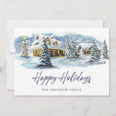 Elegantes Winterland Weihnachtsgrüßen Feiertagskarte (Vorderseite)