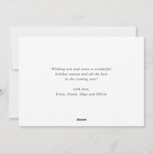 Elegantes Winterland Weihnachtsgrüßen Feiertagskarte (Rückseite)