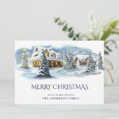 Elegantes Winterland Weihnachtsgrüßen Feiertagskarte (Stehend Vorderseite)