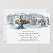 Elegantes Winterlandschaft Weihnachts-Party Einladung (Vorderseite)