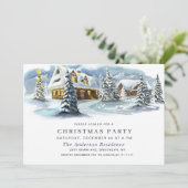Elegantes Winterlandschaft Weihnachts-Party Einladung (Stehend Vorderseite)