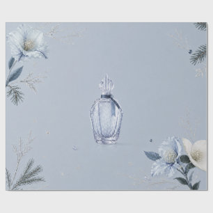 Elegantes Winterparfüm Frost Blau Weihnachtsverpac Geschenkpapier