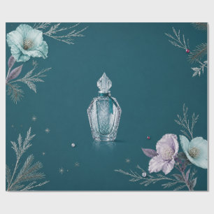 Elegantes Winterparfüm Türkis Weihnachtsgeschenkpa Geschenkpapier