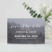 Elegantes Winterschnee-Thema Save the Date (Stehend Vorderseite)