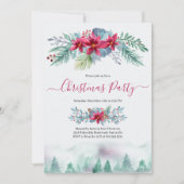 Elegantes Winterwald Weihnachtsfest Party Einladung (Vorderseite)