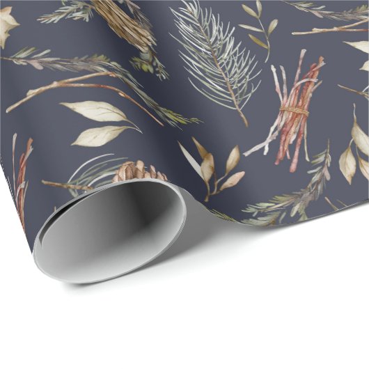 Elegantes Winterwrapping Paper mit Pinecones Geschenkpapier (Rolleneckpunkt)