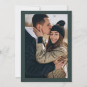 Elegantes Winterwunderland Grün Hochzeitsfest Foto Einladung (Rückseite)