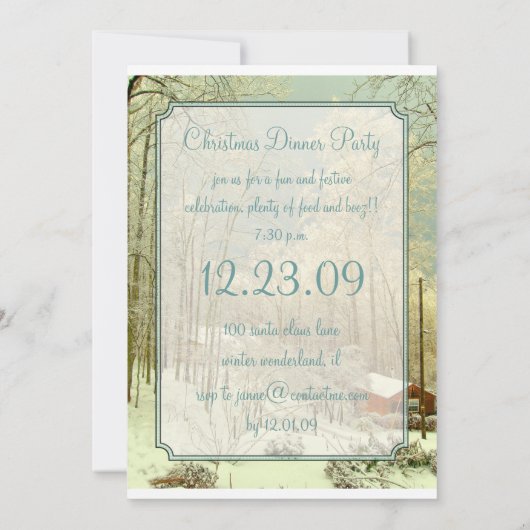 Elegantes Winterwunderland, Weihnachtsaufenthalte Einladung (Rückseite)