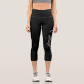 Elegantes, wirbelndes Herz Capri Leggings (Vorderseite)
