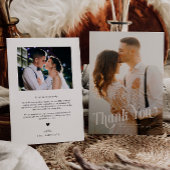 Elegantes Wirbles Typografy Wedding Foto Dankeskarte