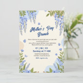 Elegantes Wisteria-Blumen-Muttertags-Brunch  Einladung (Stehend Vorderseite)