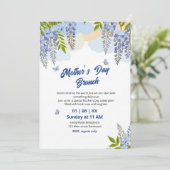 Elegantes Wisteria-Blumen-Muttertags-Brunch Einladung (Stehend Vorderseite)