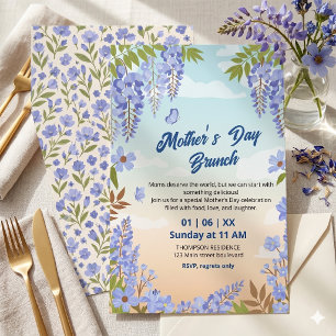 Elegantes Wisteria-Blumen-Muttertags-Brunch  Einladung