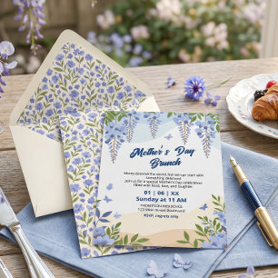 Elegantes Wisteria-Blumen-Muttertags-Brunch Einladung