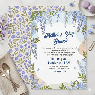 Elegantes Wisteria-Blumen-Muttertags-Brunch Einladung