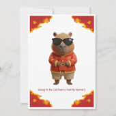 Elegantes Wolken-Wasserschweinchen Neujahrsglückwu Karte (Vorderseite)