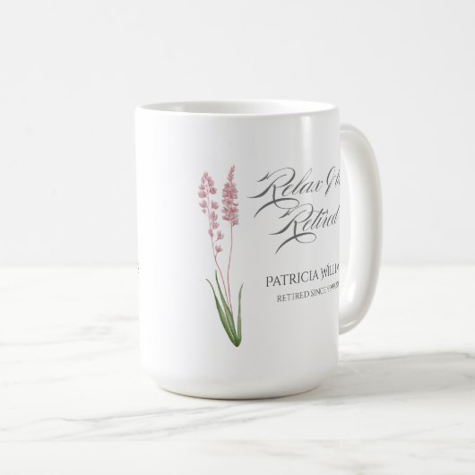 Elegantes Womans Pastel Wildblume Ruhestand Party Kaffeetasse (VorderseiteRechts)