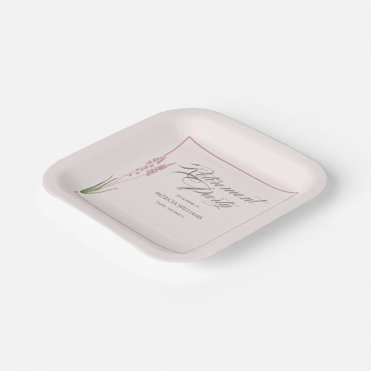 Elegantes Womans Pastel Wildblume Ruhestand Party Pappteller (Gewinkelt)