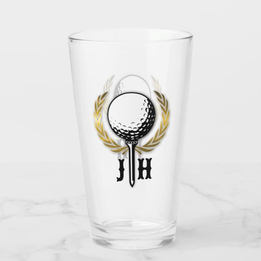 Elegantes Women Golf Monogram Design Glas (Rückseite)
