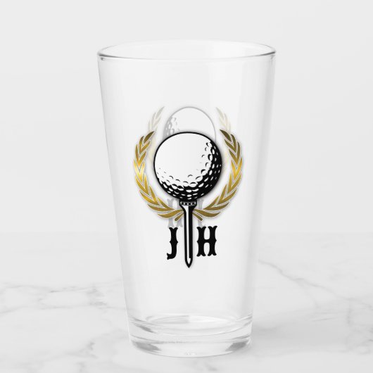 Elegantes Women Golf Monogram Design Glas (Vorderseite)