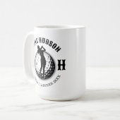 Elegantes Women Golf Monogram Design Kaffeetasse (Vorderseite Links)
