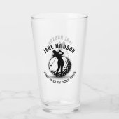 Elegantes Women Golfer Monogram Design Glas (Rückseite)