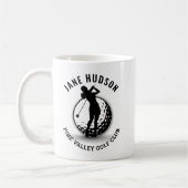 Elegantes Women Golfer Monogram Design Kaffeetasse (Links)