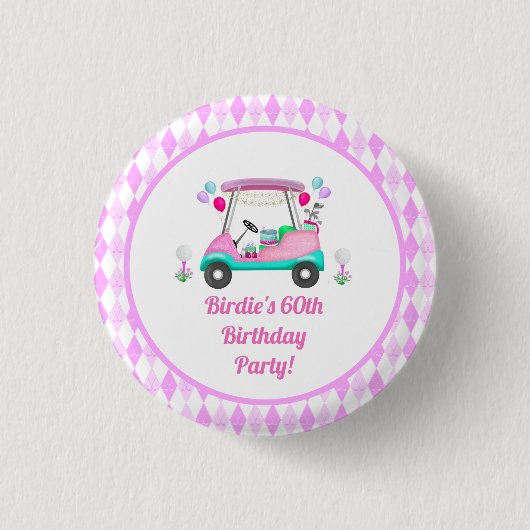 Elegantes Women's Golf Party Button (Vorderseite)