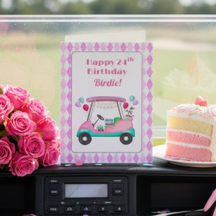 Elegantes Women's Golf Party Cart 24. Geburtstag Karte